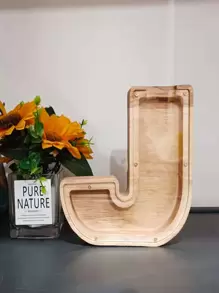 1入組字母設計存錢罐 - 卡其色 - 查看 2