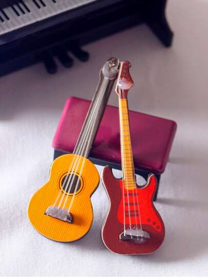2pcs Musical Instrument Design Decoration Craft, Mini Art Decoration For Home Decor