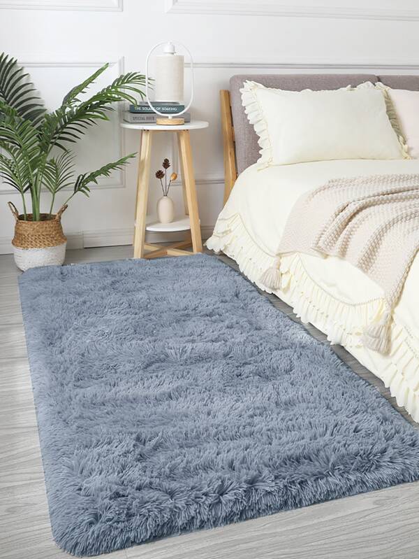 1pc Soft Plush Area Rug Thick & Shaggy Carpet For Living Room & Bedroom