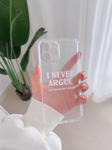 Slogan Graphic Phone Case - Clear - View 2
