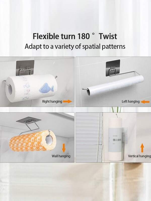 1pc Hanging Toilet Paper Holder Roll Paper Holder Bathroom Towel Rack