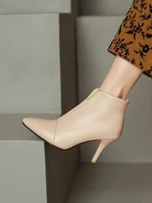 2301 Beige Fashionable All-match High Heels Shoes - Apricot - View 3