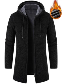 Manfinity Nam Cardigans Dây kéo màu trơn Giải trí - màu đen - Xem 1