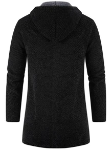 Manfinity Nam Cardigans Dây kéo màu trơn Giải trí - màu đen - Xem 2