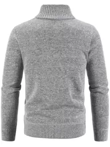 Manfinity Men Cable Knit Zip Up Cardigan - Light Grey - View 2