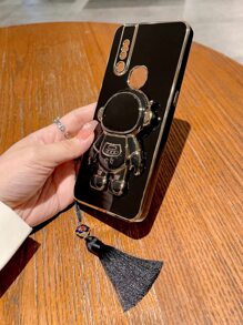 Ốp lưng điện thoại có giá đỡ và dây buộc điện thoại thiết kế phi hành gia - màu đen - Xem 6