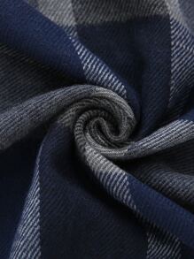 Men Plaid Pattern Fringe Hem Scarf - Multicolor - View 3