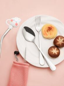 6 piezas Set con diseño de gato de dibujos animados Vajilla