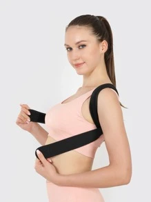 VBOSI （购买大一码）男女通用上背部支撑运动肩部支架姿势矫正器健身房健身配件 - 黑色 - 查看 2