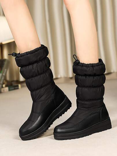 DREAM PAIRS Botas De Nieve Para Mujer,Size 38,Negro,SDSB2303W-E