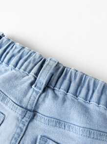 Young Girl Toddler Girls Butterfly Print Jeans - Light Wash - View 7