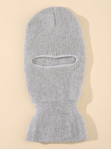 1pc Unisex Knit Beanie Hat, Open Eye Design, Balaclava Style For Autumn And Winter - Grey - View 2