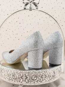 尖头套脚高跟礼服鞋，优雅大方，适合正式场合、派对、通勤和日常穿着，百搭时尚女鞋，优雅，派对必备。 - 銀色 - 查看 6