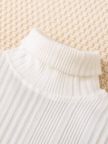 青少女縮頸喇叭袖t卹 - 白色 - 查看 3