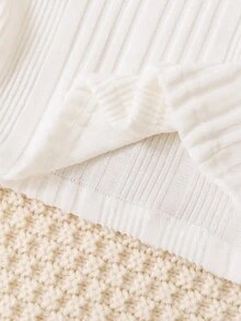 青少女縮頸喇叭袖t卹 - 白色 - 查看 6