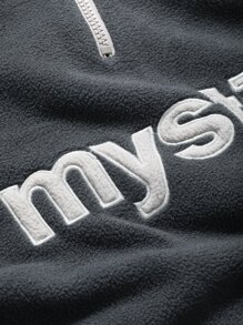 DAZY Letter Embroidery Raglan Sleeve Two Tone Quarter Zip Fleece Sweatshirt - Multicolor - View 3