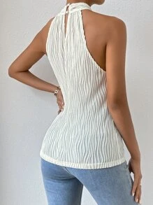 Chiquease 前交叉掛脖上衣 - 杏色 - 查看 2