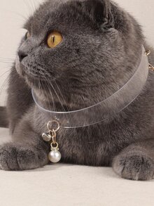 透明珍珠吊墜寵物項鍊