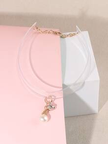 透明珍珠吊墜寵物項鍊