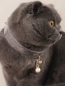 透明珍珠吊墜寵物項鍊