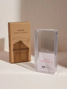 SHEIN BASIC LIVING 1 件入可堆疊辦公桌抽屜收納盒托盤分隔器適用於浴室梳妝台廚房辦公室 - 無色 - 查看 6