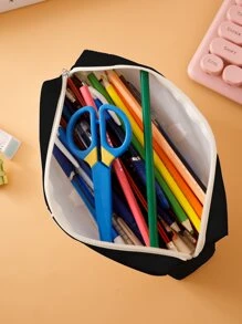 1pc Bear Pattern Pencil Case - Black - View 2