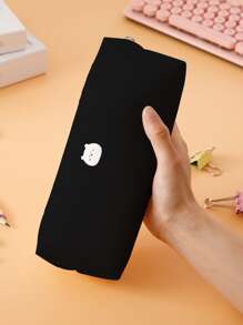 1pc Bear Pattern Pencil Case - Black - View 3