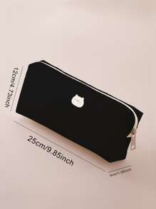 1pc Bear Pattern Pencil Case - Black - View 4