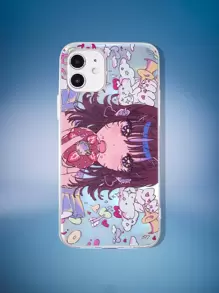 ChanRan Cartoon Girl Print Phone Case - Multicolor - View 1