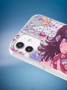 ChanRan Cartoon Girl Print Phone Case - Multicolor - View 2