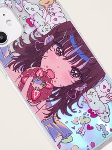 ChanRan Cartoon Girl Print Phone Case - Multicolor - View 4