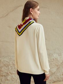 MOTF PREMIUM WOOL-MIX FINE KNIT BANDANA JUMPER - White - View 6