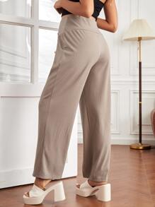 SHEIN Maternity High Waist Split Hem Trousers