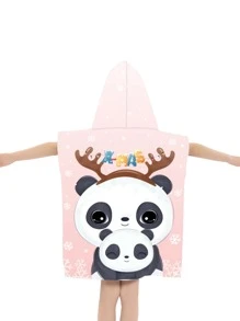 1入組卡通熊貓印花兒童浴巾 - 彩色 - 查看 2