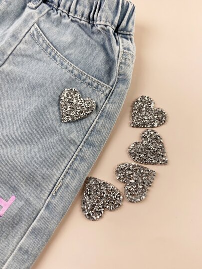 5 piezas Pegatina de parche con diseño de corazón