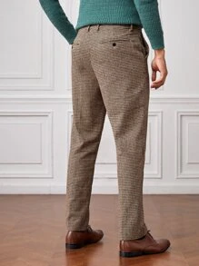 Manfinity Men Slant Pocket Houndstooth Suit Trousers - Multicolor - View 7