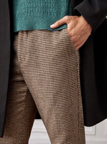 Manfinity Men Slant Pocket Houndstooth Suit Trousers - Multicolor - View 5
