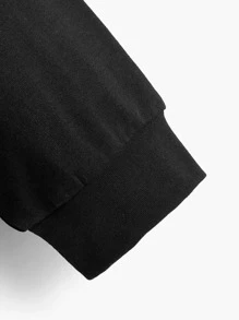 SHEIN Áo nỉ in chữ cho bé trai - màu đen - Xem 3