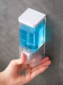 1pc Punch-free Lotion Dispenser, Wall Mounted Manual Lotion Container For Bathroom - Clear - View 1