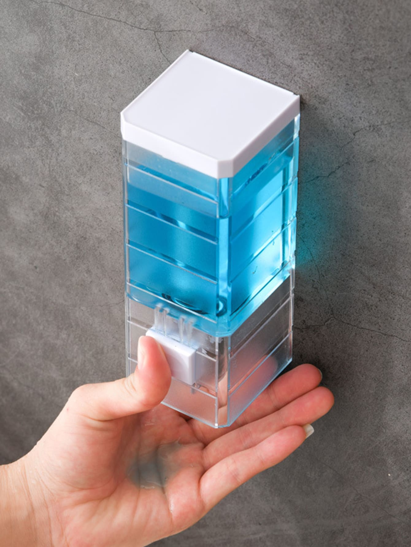 1pc Punch-free Lotion Dispenser, Wall Mounted Manual Lotion Container For Bathroom - Clear - View 1