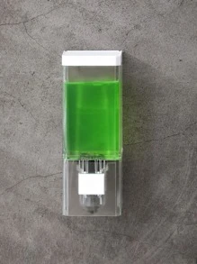 1pc Punch-free Lotion Dispenser, Clear Plastic Wall Mounted Manual Press Soap Dispenser, For Home - Clear - View 3