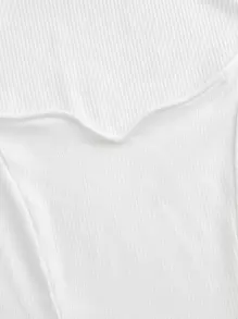 SHEIN MOD Top tank escote corazón tejido de canalé - Blanco - Ver 3