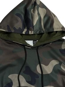 Manfinity LEGND 男士拉鍊裝飾用品迷彩連帽衫 - 彩色 - 查看 3