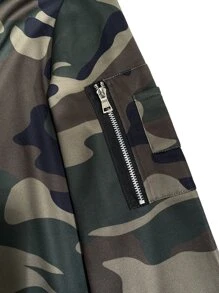 Manfinity LEGND 男士拉鍊裝飾用品迷彩連帽衫 - 彩色 - 查看 5