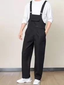 Manfinity Men Pocket Side Solid Pinafore Trousers - Black - View 6