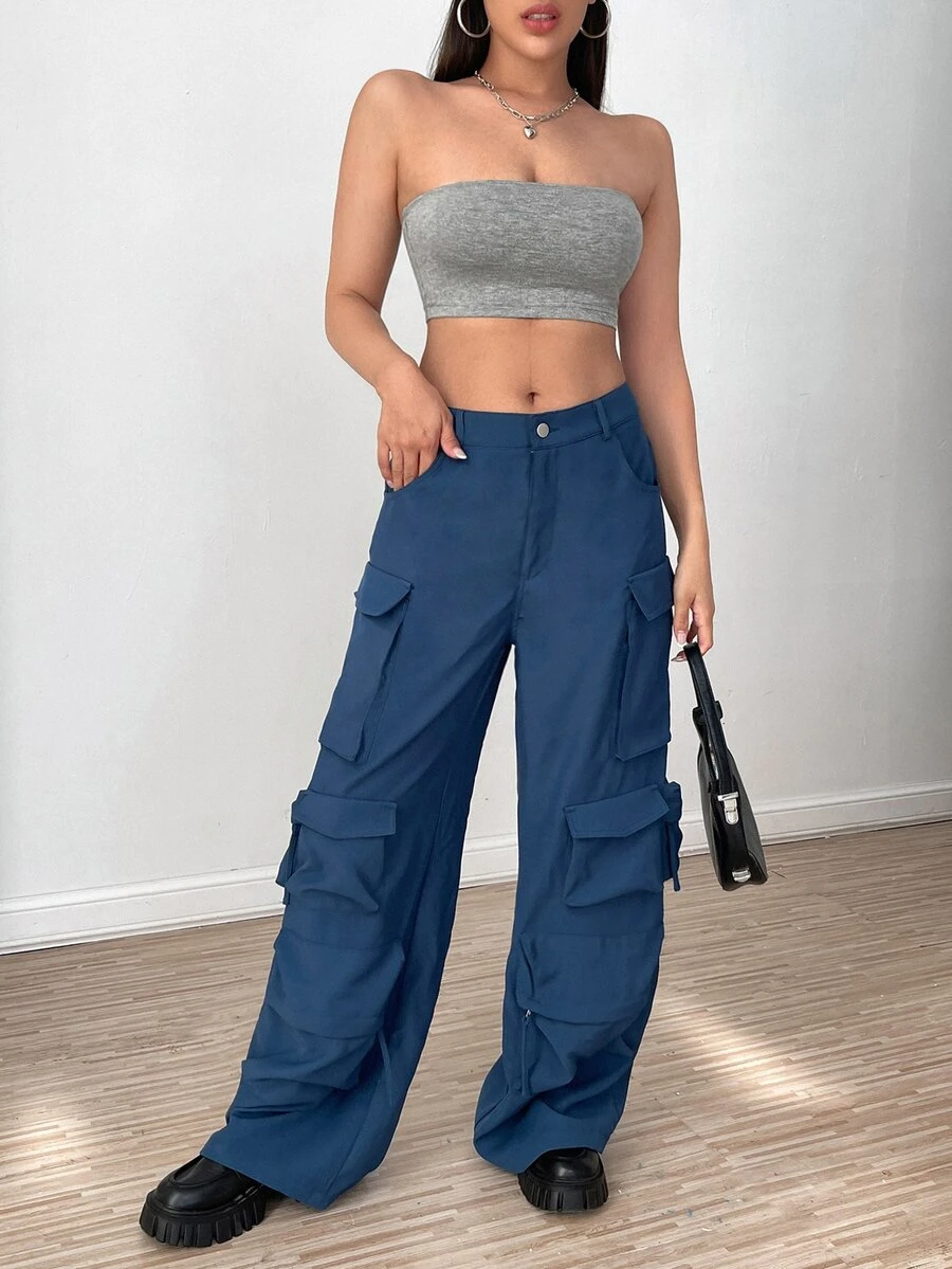 SHEIN PETITE Áo nữ Lộ Lưng màu trơn Giải trí - Màu Xám nhạt - Xem 1