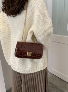 Wasserdichte, Leichte, Business-casual-krokodil-Prägung KettenTasche Für Teenager-mädchen, Frauen, College-studenten, Neueinsteiger Und Büroangestellte Für Büro, College, Arbeit, Geschäft, Pendeln, Outdoor, Reisen Und Ausflüge Perfekt - Kaffeebraun - Übersicht 5