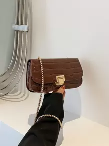 Wasserdichte, Leichte, Business-casual-krokodil-Prägung KettenTasche Für Teenager-mädchen, Frauen, College-studenten, Neueinsteiger Und Büroangestellte Für Büro, College, Arbeit, Geschäft, Pendeln, Outdoor, Reisen Und Ausflüge Perfekt - Kaffeebraun - Übersicht 2