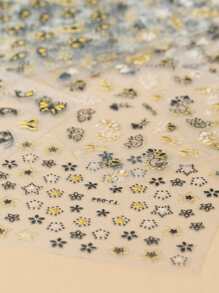 30 tờ Nhãn dán móng tay họa tiết hoa - Nhiều màu - Xem 3