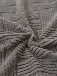 1pc Textured Stretchy Sofa Seat Cushion Cover - Dark Grey - View 5